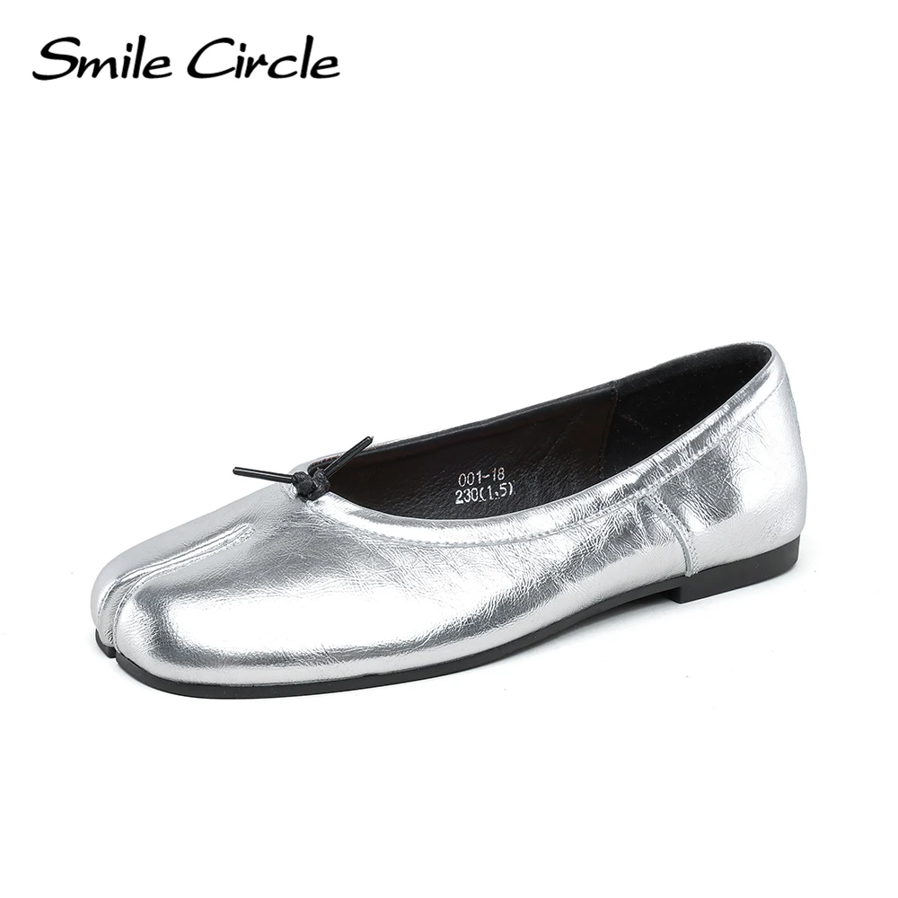 Smile Circle Mary Jane Split Toe Loafers Flats Comfortable Fashion Ballet Women Single Shoes