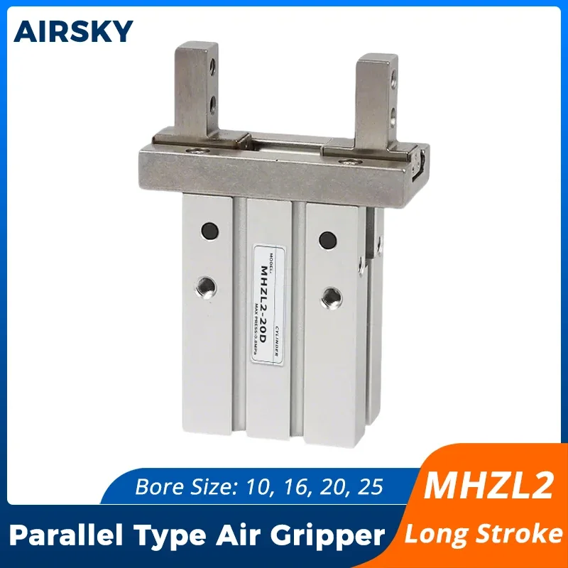 MHZL2 Parallel Pneumatic Gripper MHZL2-10D/16D/20D/25D/10S/16S/20S/25S Double Acting Finger Clamp for Automation Equipment