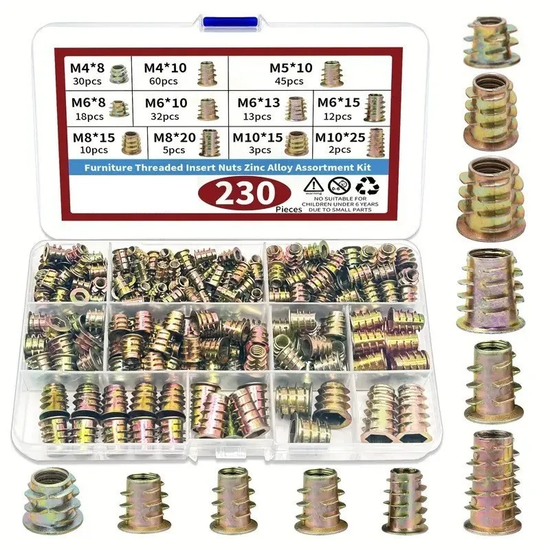 Inner and outer tooth nuts, countersunk head inner hexagonal furniture nuts, embedded trapezoidal screws M4M5M6M8M10