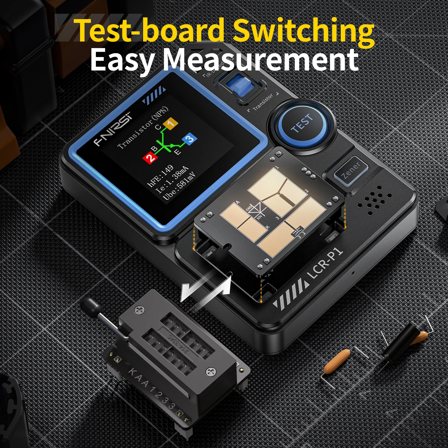 FNIRSI LCR-P1 Transistor Tester Multimeter Diode Triode ESR NPN PNP MOSFET SMD Capacitance Resistance Multifunction Tester