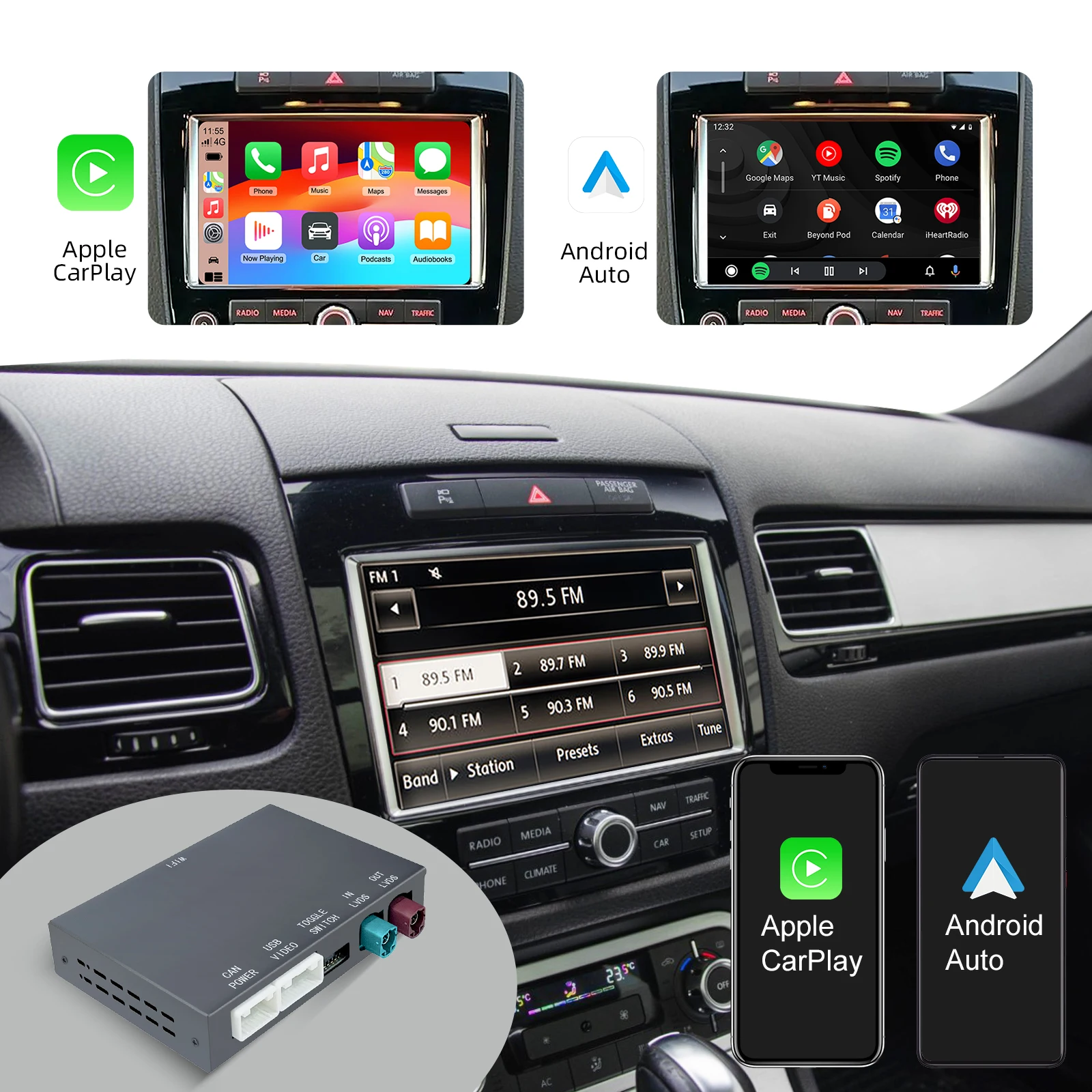 OEM Screen Upgrade Decoder Box multimedia interface CarPlay Android auto Retrofit Kit for VW Touareg Volkswagen Touareg 8