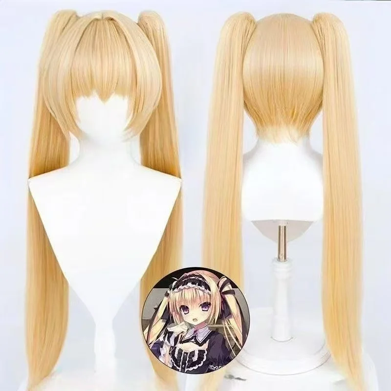 long-blonde-double-ponytail-cosplay-wig-heat-resistant-synthetic-hair-for-anime-role‑play-comic‑con-halloween-party