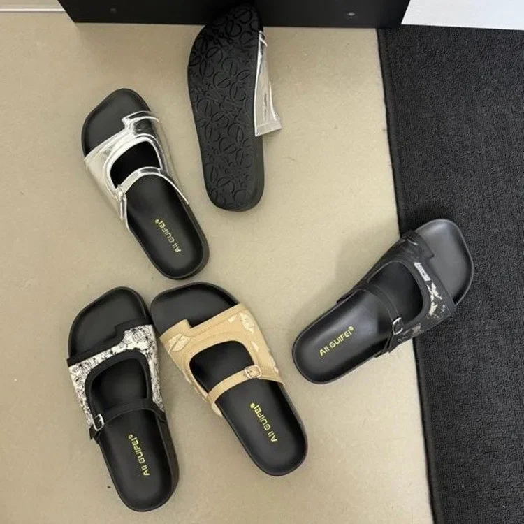 2024 The new design of outdoor summer sandals popular pinched toe women's slippers 4 colors available