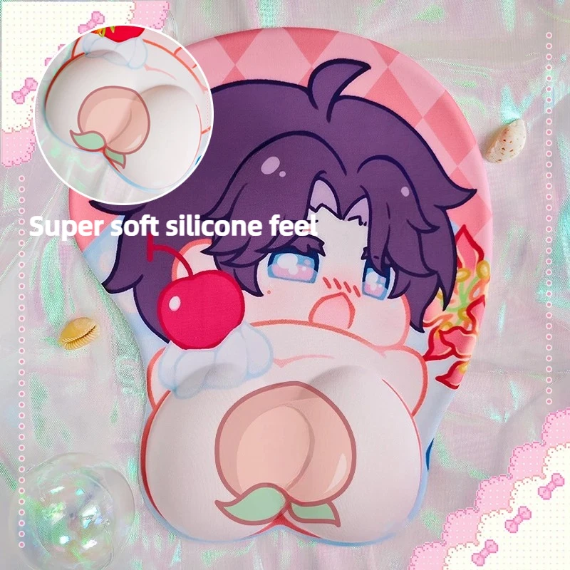 Love and Deepspace Series Mouse Pad Silicone Rubber Feel Relieve Hand Pain Wrist Brace Sylus/Caleb/Zayne/Rafayel Mouse Accessory