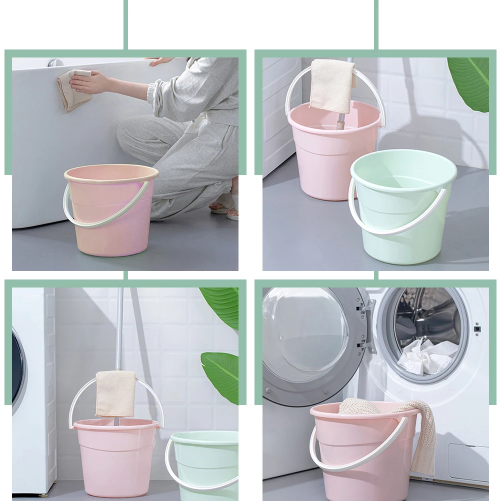 

1pcs Heavy Duty Utility Bucket Strong Pp Material Waterproof Rustproof Large Capacity Stackable Cleaning Pail For Car