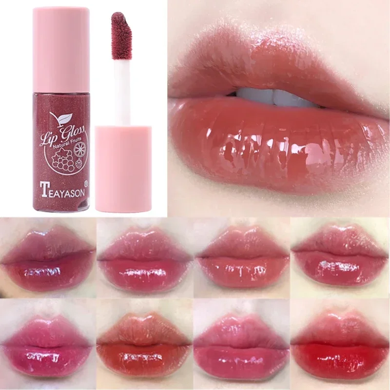 Brillo de labios de gelatina para mujer, brillo de labios Sexy, Perla de Plumper, líquido, duradero, brillante, espejo, glaseado, maquillaje cosmético