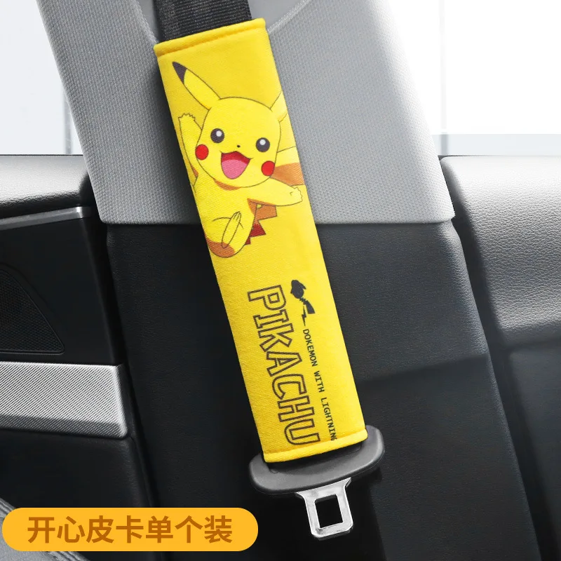 Cinturón de seguridad creativo de Pikachu, figura de Pokémon, cubierta de cinturón de hombro, juguetes para niños y niñas, decoración Interior de