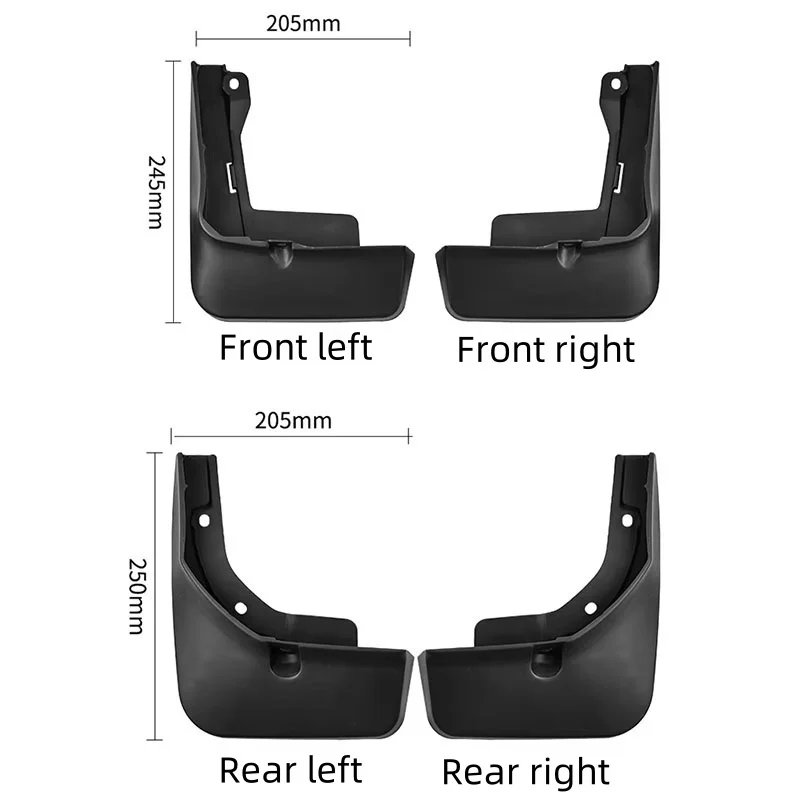 

For Landian E5 DFSK E5 2022 2023 2024 2025 4PCS Mudguards Front Rear Mud Guard Wheel Splash Guards Anti-scratch Car Accessories
