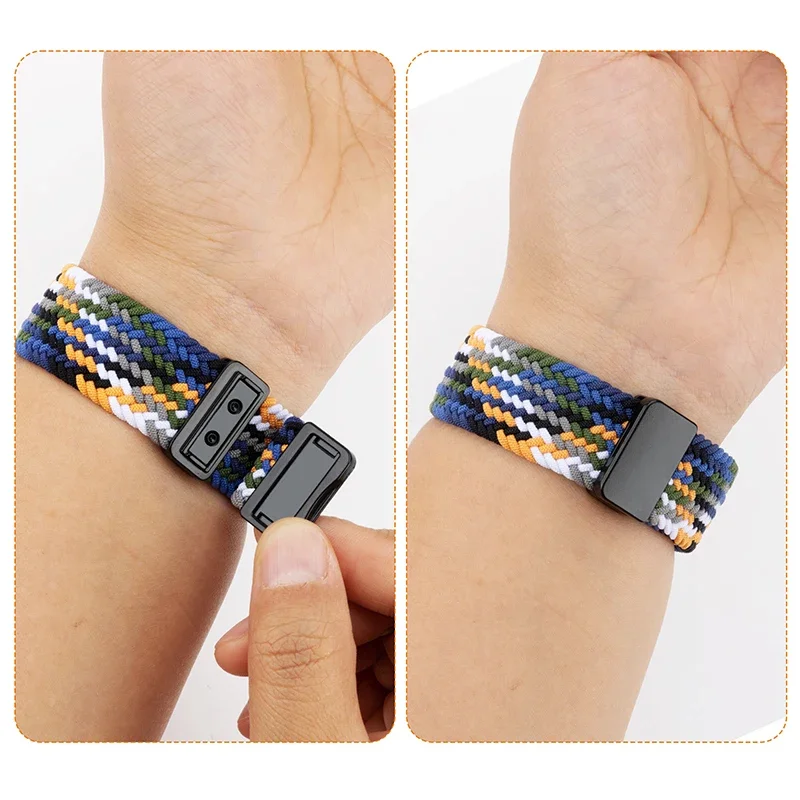 سوار نايلون مضفر مغناطيسي لساعة Redmi 5 4 حزام منفرد حلقة قابل للتعديل سوار كوريا رياضي لحزام Xiaomi Mi Band 9 8 Pro