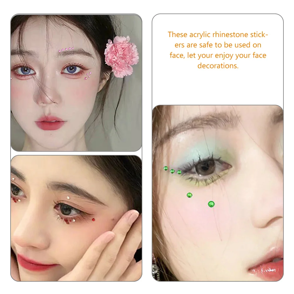 

6 Sheets Face Gems Stickers Rhinestones Jewelry Makeup Eyes Elegant Pretty Photo Prop Gifts Women Girlfriend Wife
