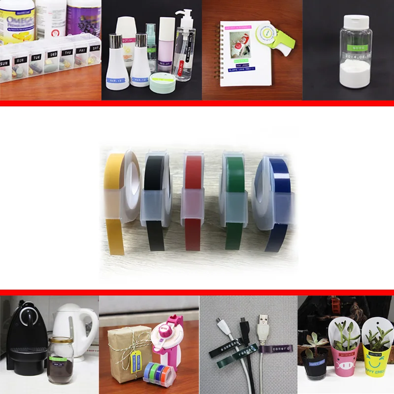 라벨 메이커용 신뢰할 수 있는 엠보싱 리필 테이프는 DYMO12814/MOTEX5500A/5500B 모델에 적합합니다. 완벽한 조직 도구