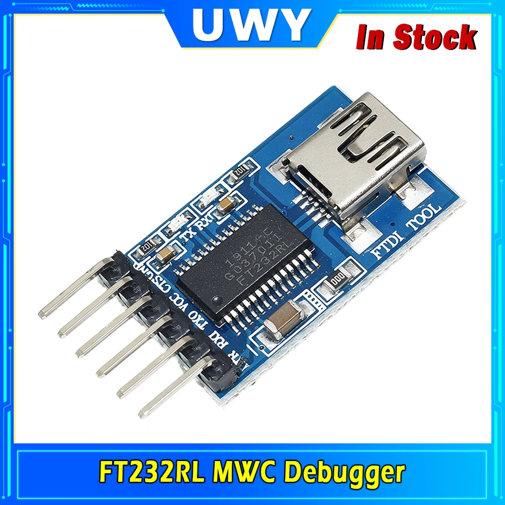 FT232RL FTDI USB to TTL Serial Adapter Module MWC Debugger USB Type-B Port For Arduino Raspberry Pi Download Debug