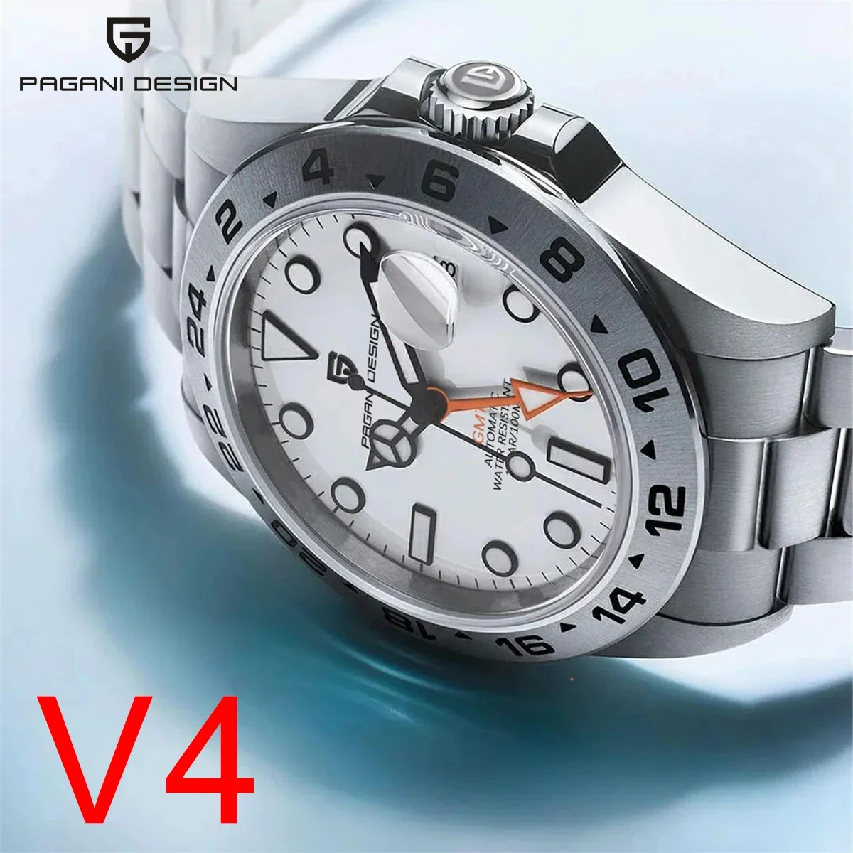 

PAGANI DESIGN 2024 Новые мужские автоматические механические часы NH34 GMT с сапфировым стеклом из нержавеющей стали, водонепроницаемые, 10 бар, BWG-9 reloj hombre