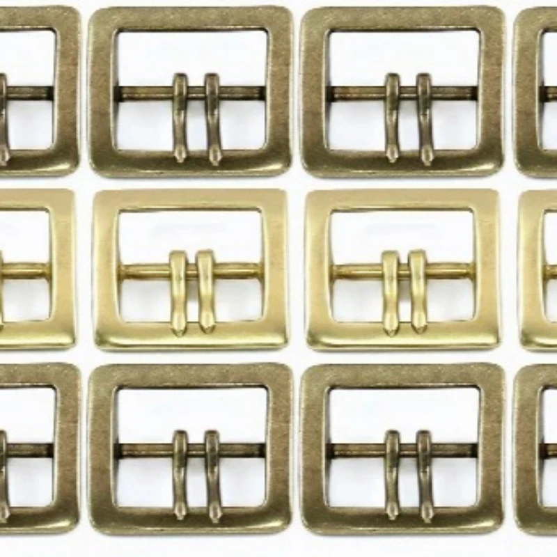 

1Pc 40mm Retro Belt Buckles for Men Pure Copper Waistband Double Pin Clasp Webbing Adjuster Buckle DIY Sewing Accessories
