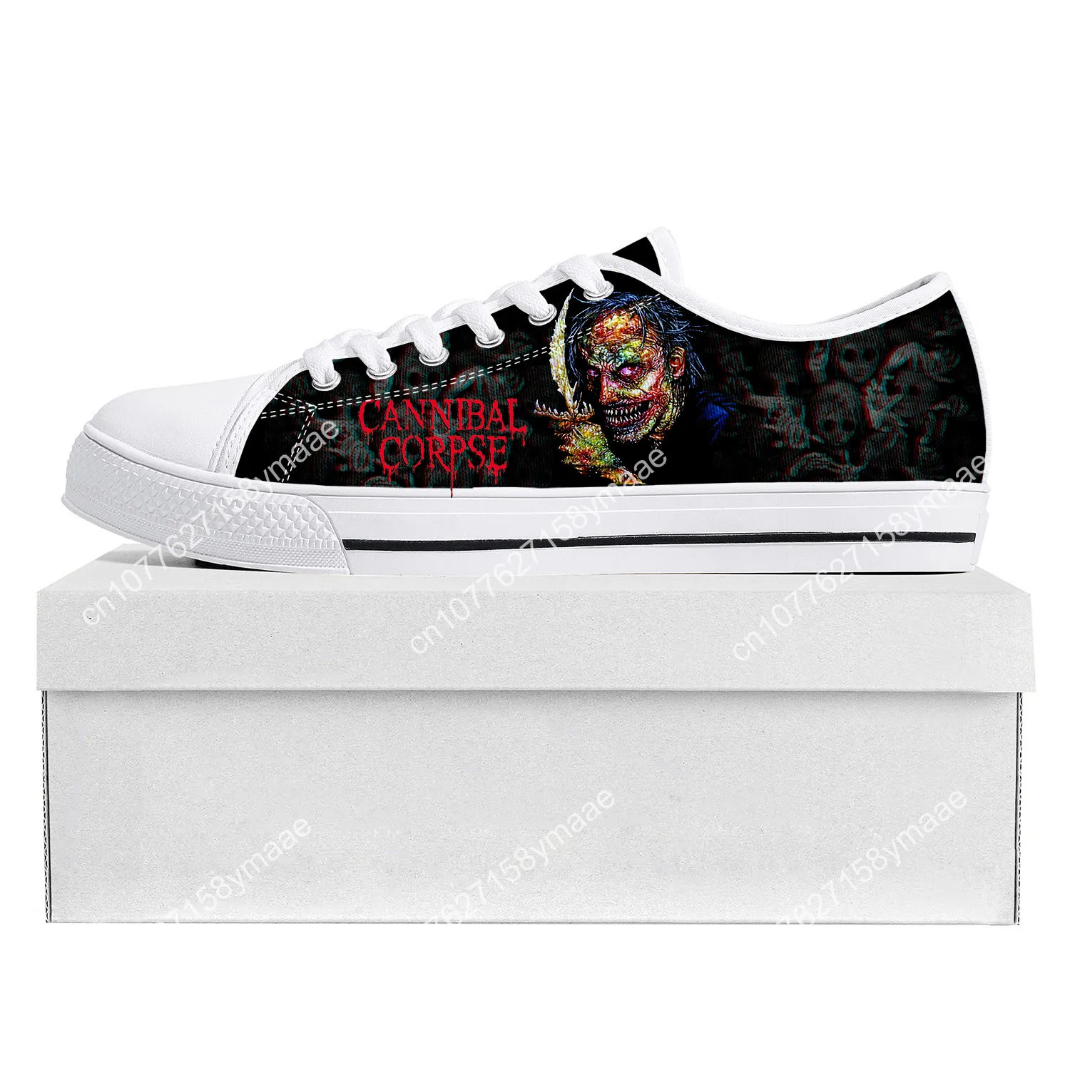 Cannibal Corpse Rock Band Low Top Sneakers Mens Womens Teenager Canvas High Quality Death Metal Sneaker Casual Customize Shoe