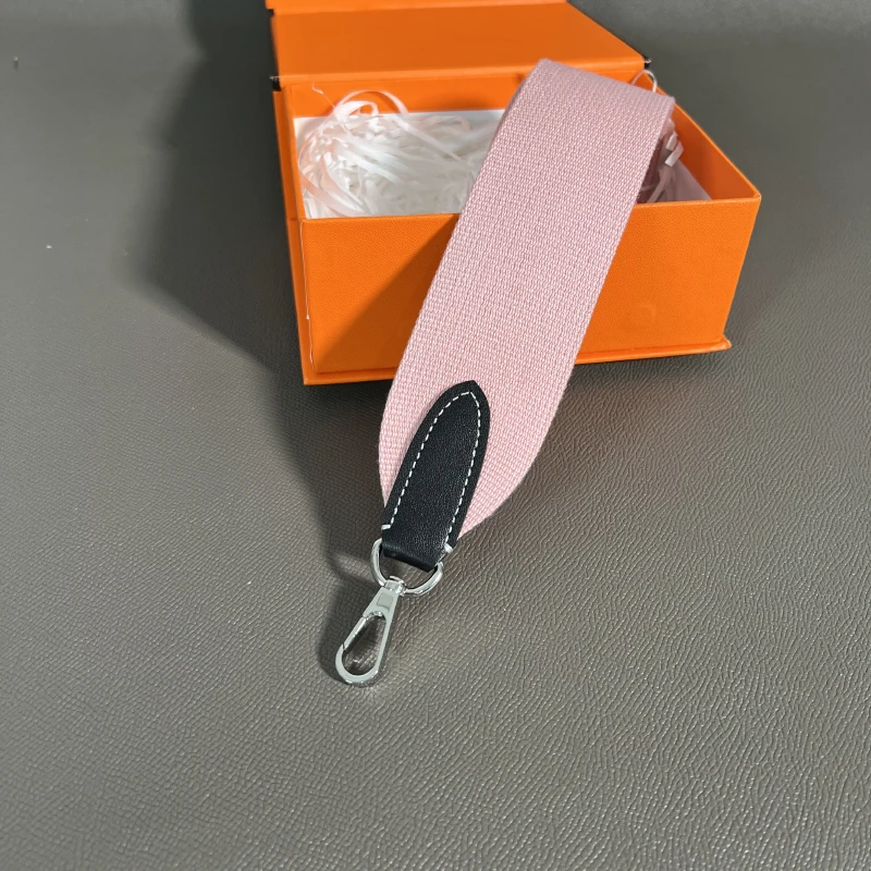 High-Quality Hand-Stitched Swift Leather 5cm Wide Solid Color Canvas Bag Strap Shoulder Strap DIY Bag Accessories