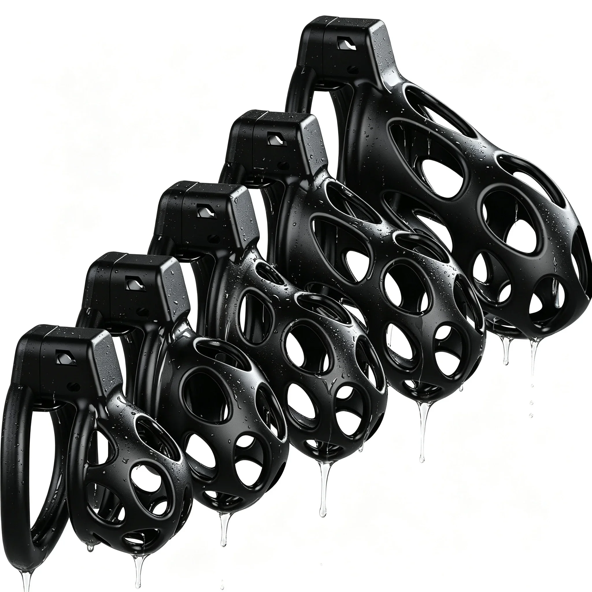 New Male Chastity Cage Set Anti Off Lock Penis Ring Cock Cage Kit Trainer Sex Toys Shop Sissy Adult Goods For Men BDSM Bondage view 2