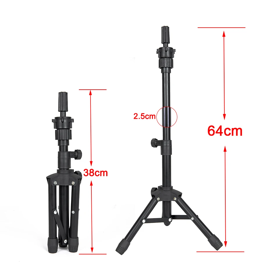 Alileader 64cm Adjustable Wig Stand Wig Tripod With Canvas Head Training Mannequin Head Wig Head Wig Making Kit Wig Tripod Stand