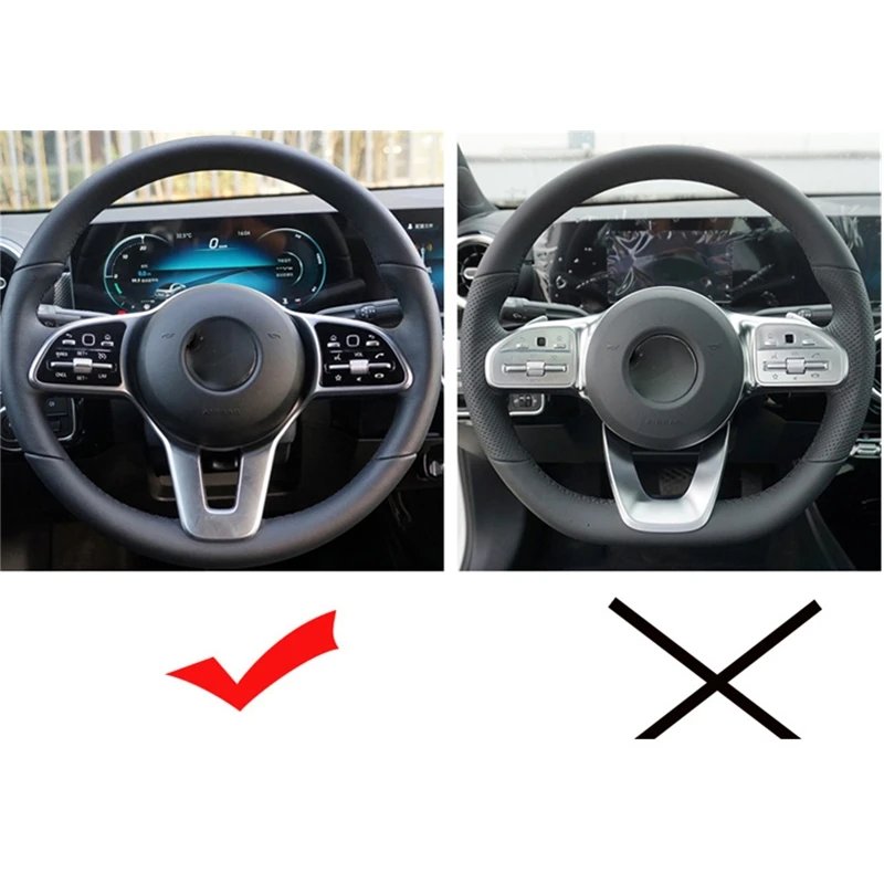 Car Steering Wheel Decoration Frame Cover Trim Stickers For Mercedes Benz A B C E-CLASS CLA GLA GLB GLE 2019 -2022 Accessories