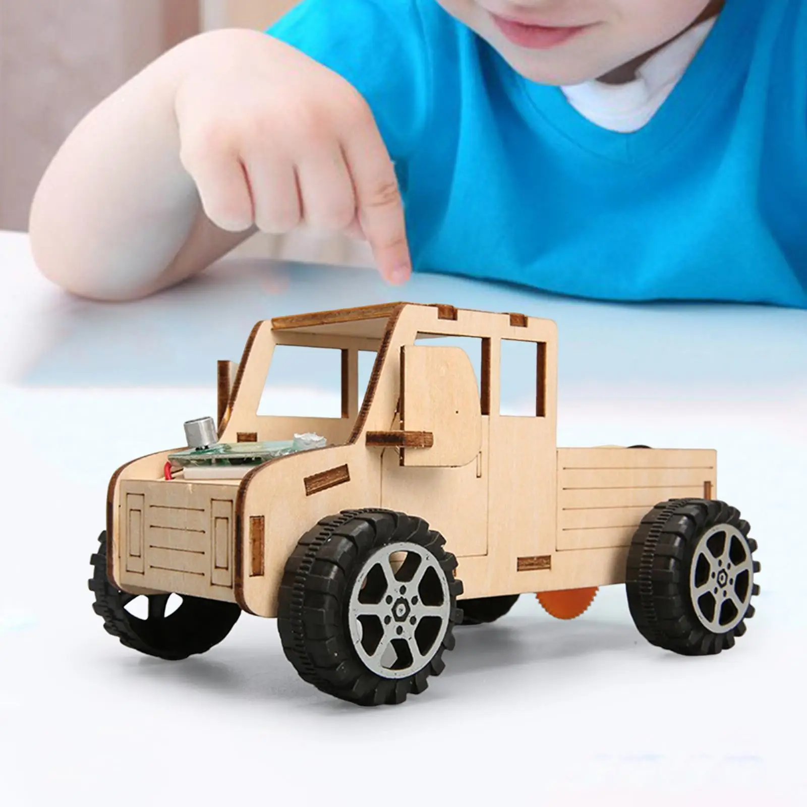 Car Toy Model Assemblable Educational Experiment Toy Voice Control for Girls