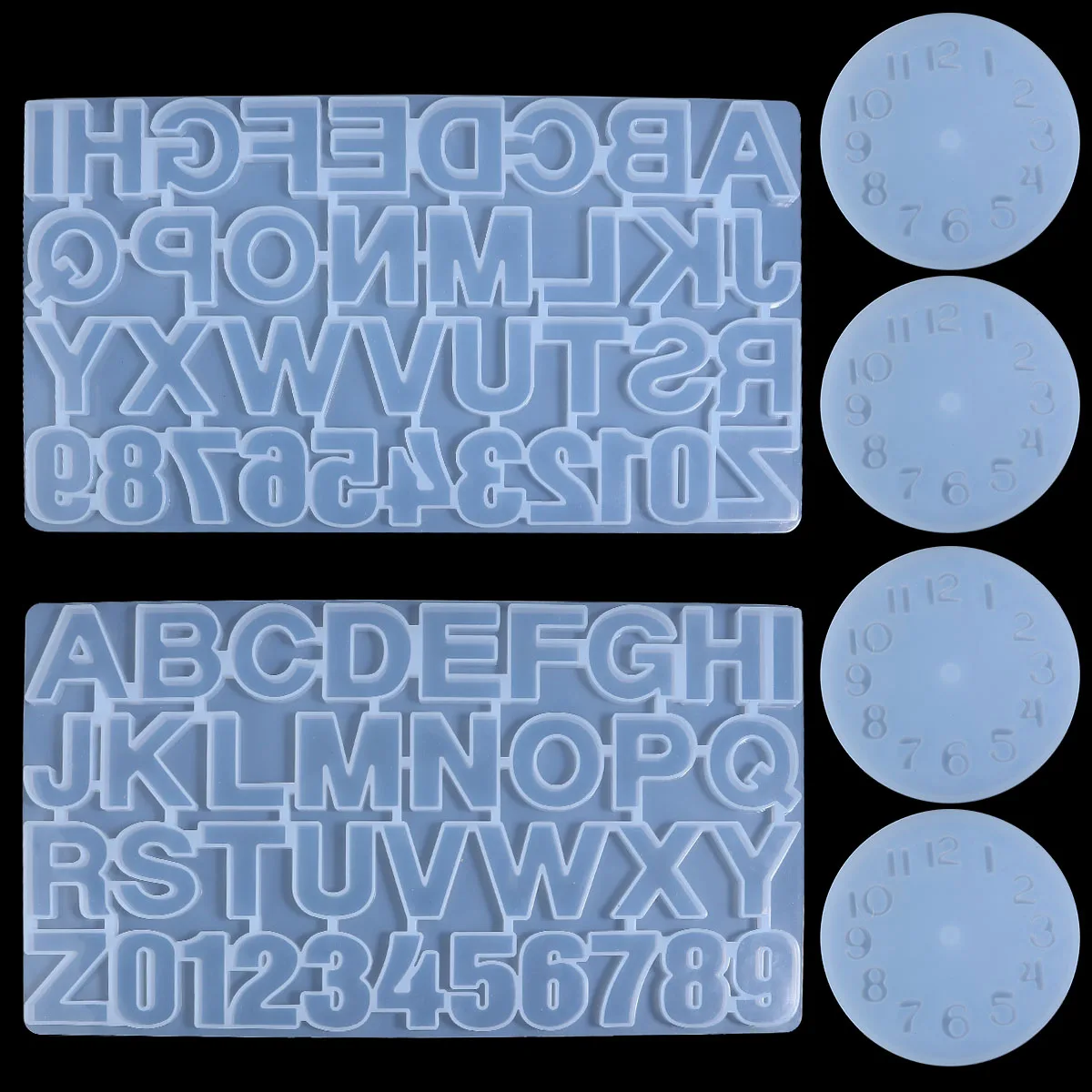 Alphabet Resin Molds Kit Backward Letter Number Silicone Casting Molds Resin Epoxy Molds for Earring Pendant Creative Keychain