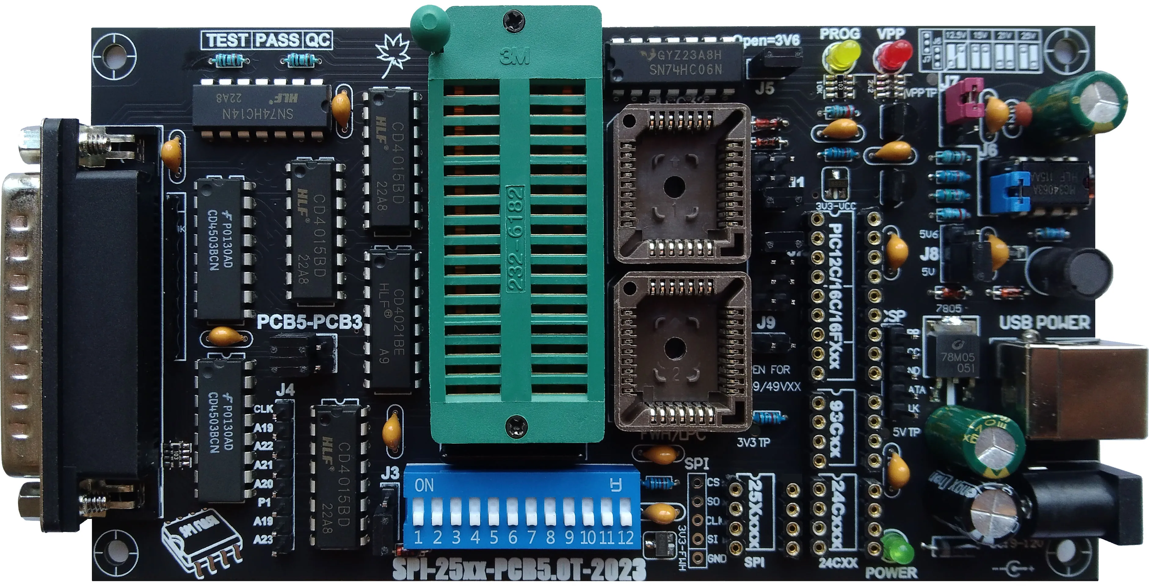 Imagem -02 - Placa-mãe Multi-funcional B-i-o-s Programador Gravador Eprom Geral Spi 25xx Pcb5.0t 2023