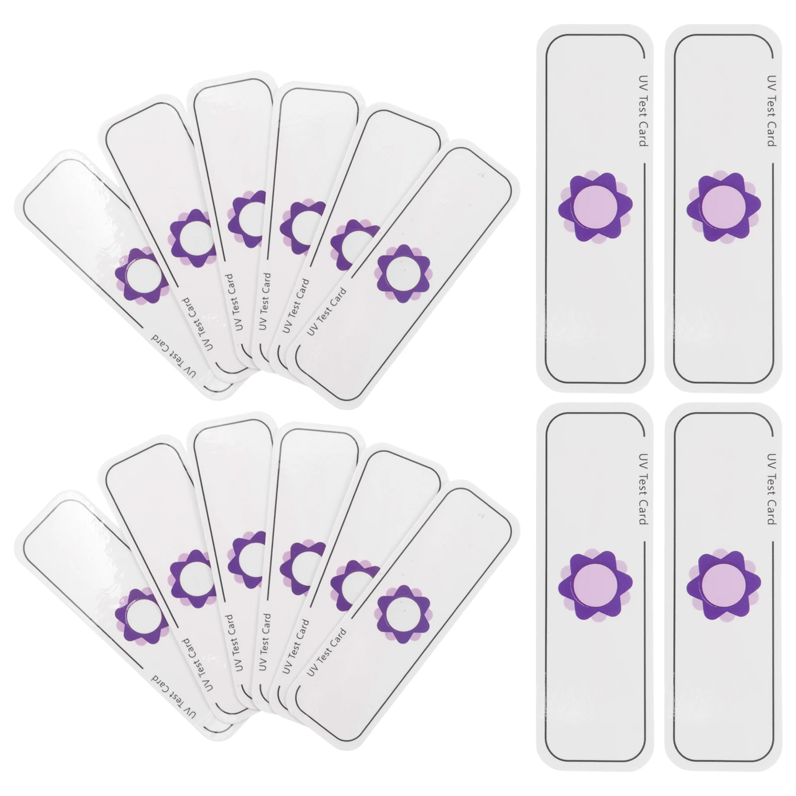 Carte de détection UV, 20 pièces, cartes de test de rayons Uva, dispositif à lumière ultraviolette, papier pour