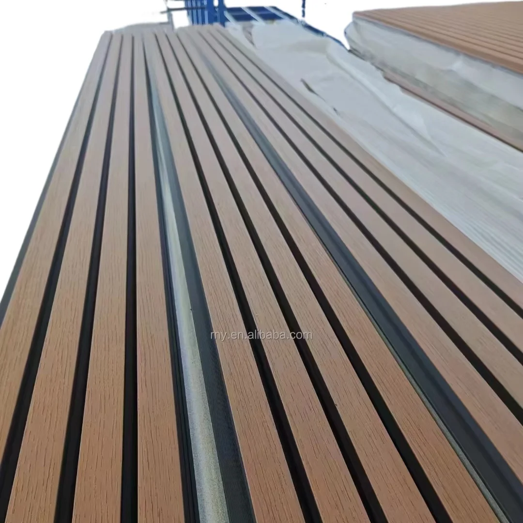 Customized waterproof wood plastic exterior wall panel used for building facade cladding and outdoor decorative corrugated board