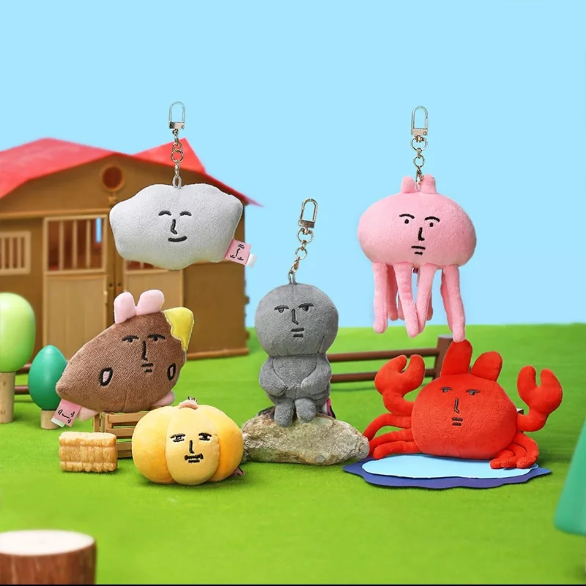 Mainan Mewah Kelinci Merah Muda Baru Boneka Binatang Lucu Batu Gambar Boneka Liontin Lucu Gantungan Kunci Ransel Liontin untuk Hadiah Ulang Tahun Anak-anak