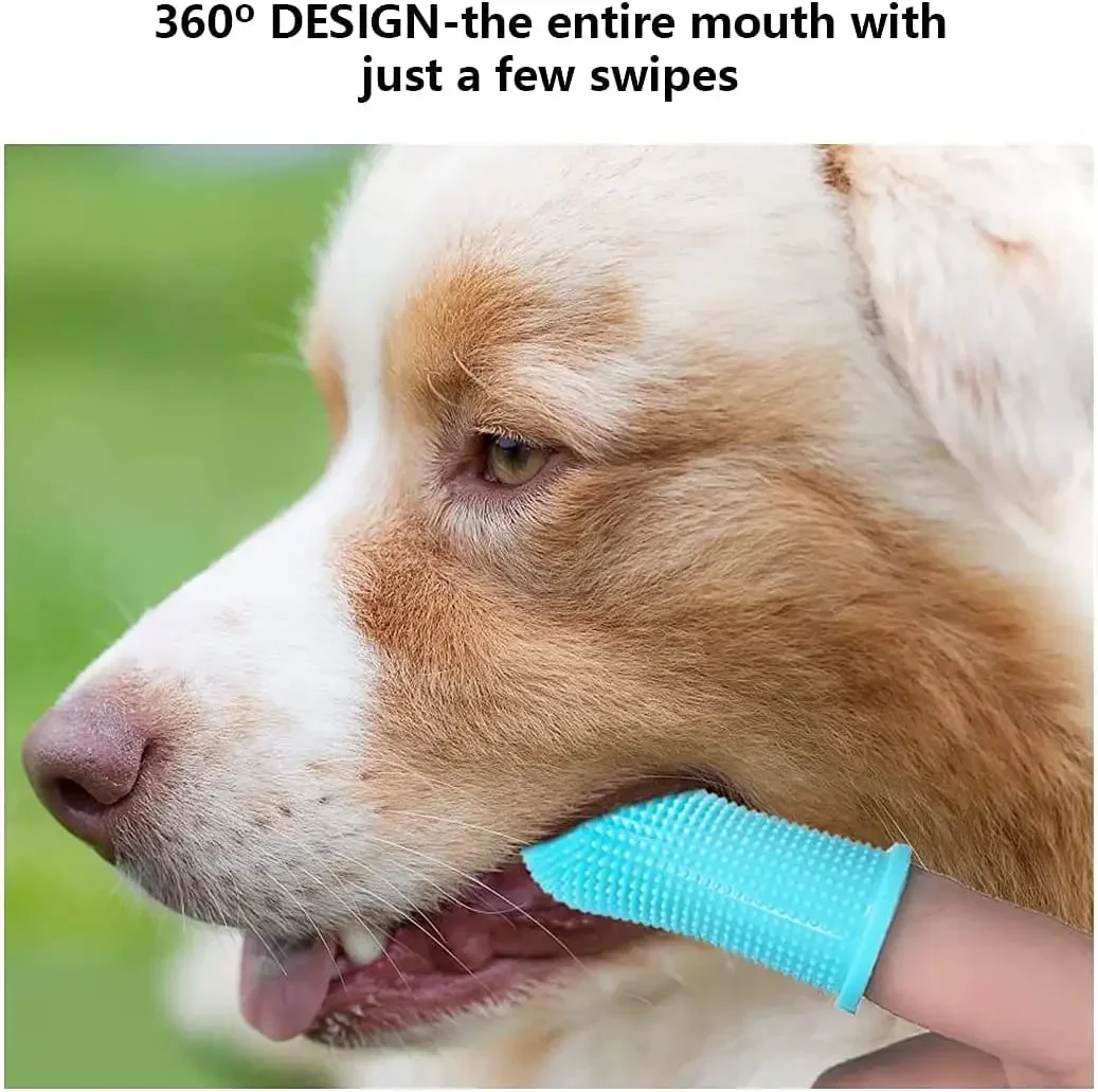 1pc cão super macio pet dedo escova de dentes limpeza mau hálito cuidados não tóxico silicone escova de dentes ferramenta cão gato suprimentos