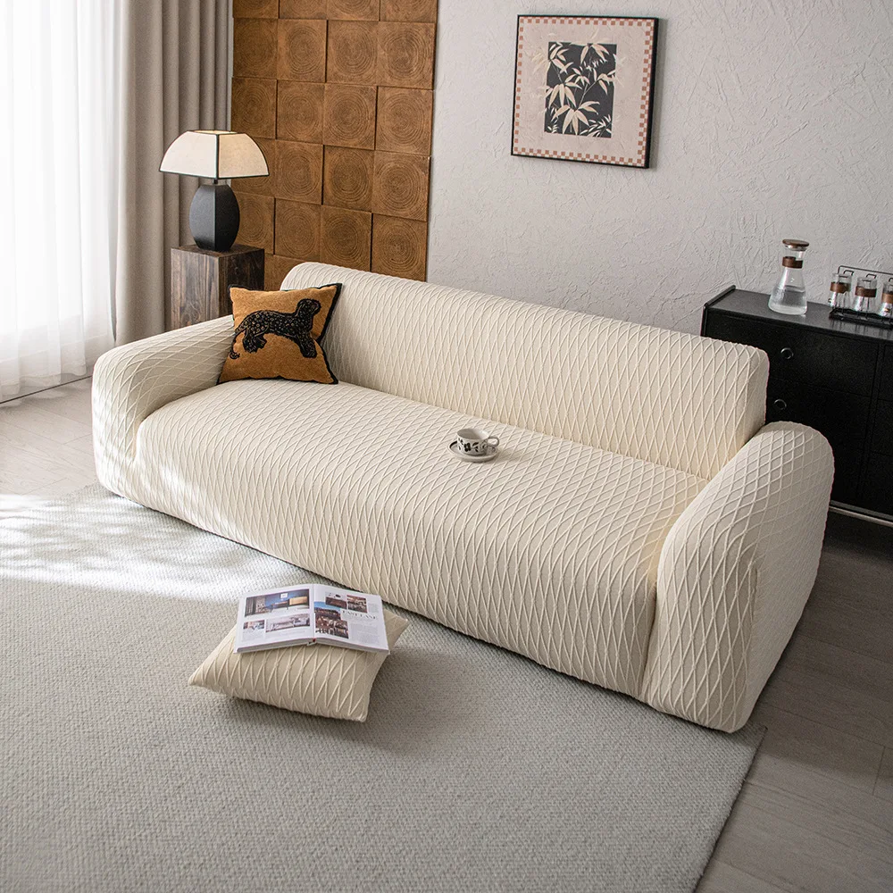 2/3/4/5 Seater Elastic Jacquard Sofa Cover Couch Adjustable Sofa Covers Versatile Furniture Protection Slipcover for Living Room
