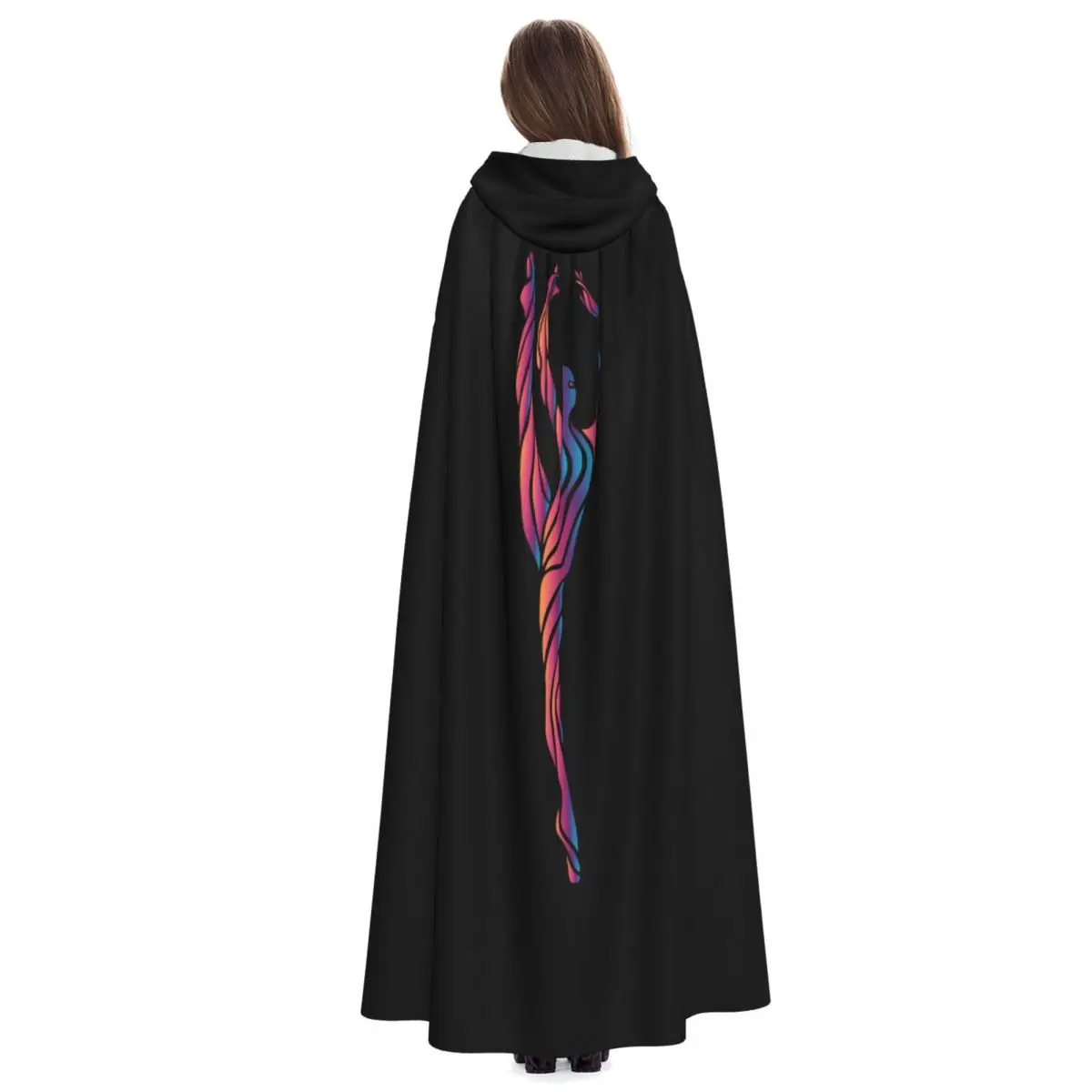 Mantello con cappuccio mantello Unisex con cappuccio ginnastica ragazza illustrazione mantello Vampire Witch Cape Costume Cosplay