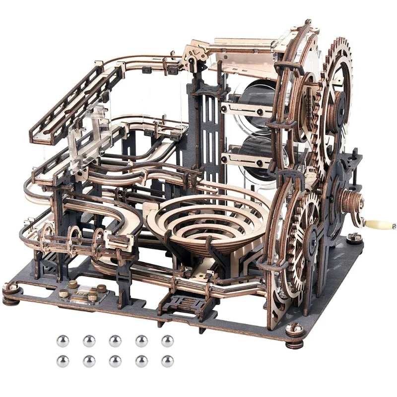 Nachtstad Marmer Run Educatieve 3d Houten Iq Puzzel Speelgoed Assemblage Model Bouwsteen Creatieve Diy Model Kits Vakantie Geschenken