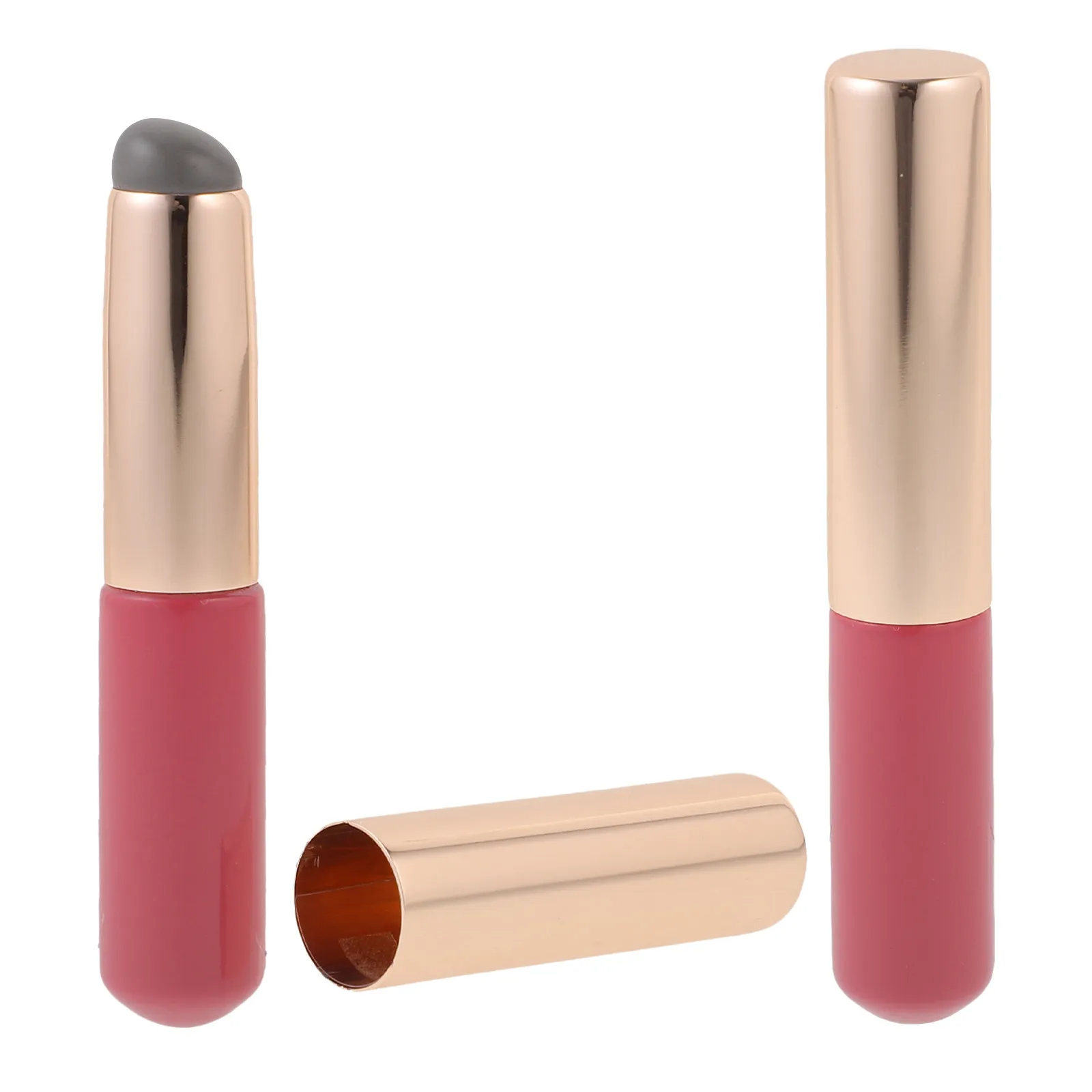 2 ชิ้นแปรงทาปากซิลิโคนนุ่มแบบพกพาสำหรับลิปสติกกลอสบาล์มคอนซีลเลอร์เครื่องมือแต่งหน้าผู้หญิงแปรงทาปาก