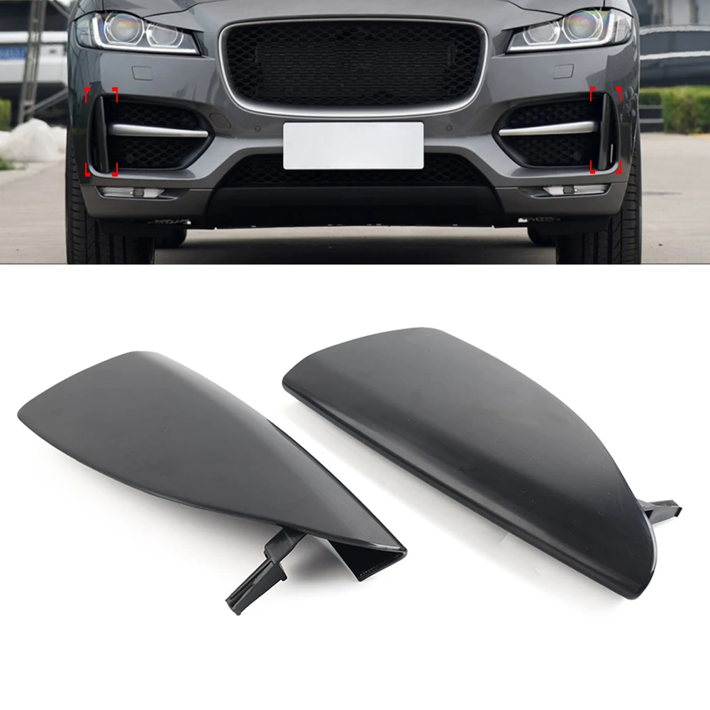 

2Pcs Car Front Bumper Fog Light Lamp Grille Grid Molding Panel Unpainted For Jaguar F-Pace 2016 2017 2018 2019 2020