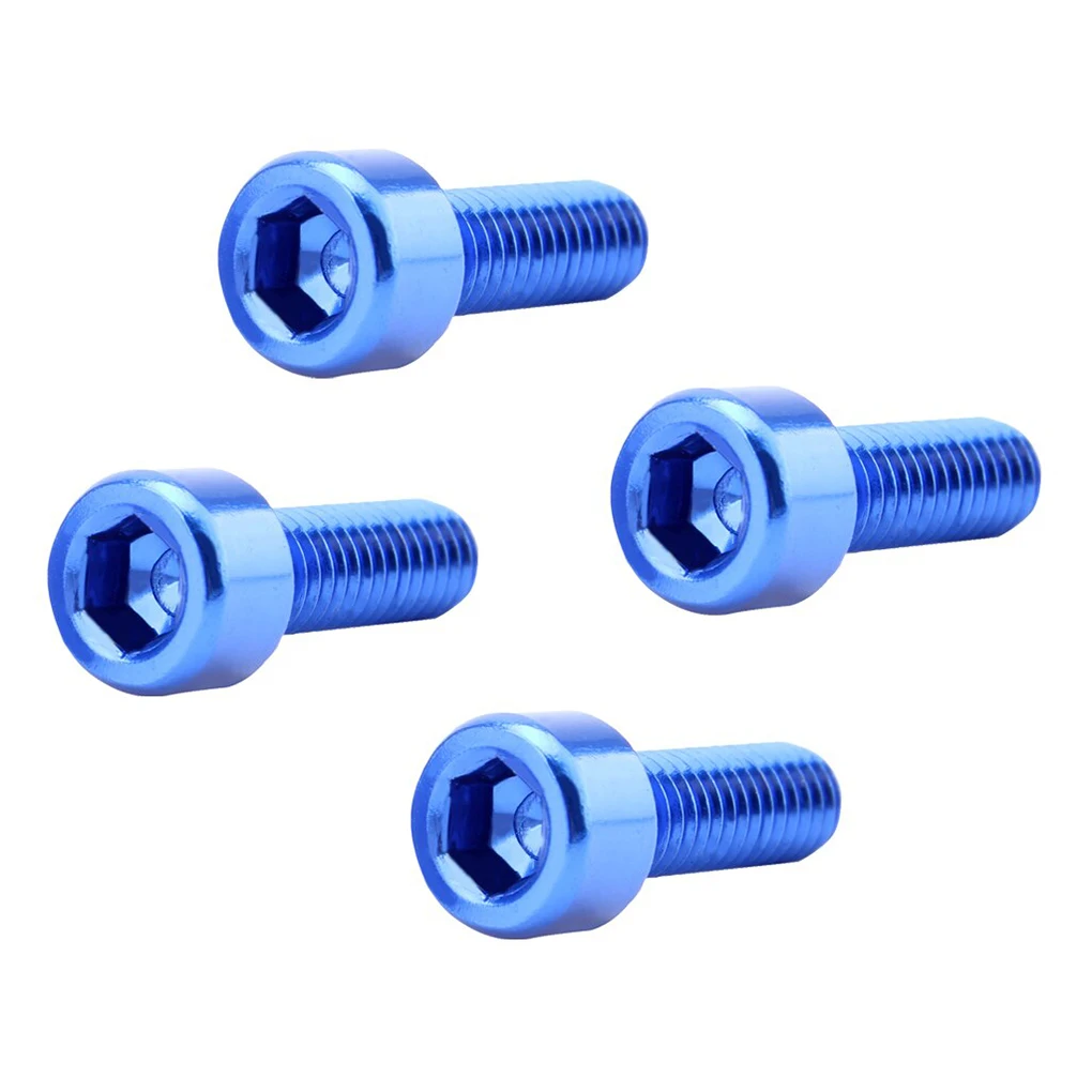 4Pcs Alloy Mountain Bicycle Water Bottle Cage Bolts Portable Professional Universal Bracket Screws Accessories Blue