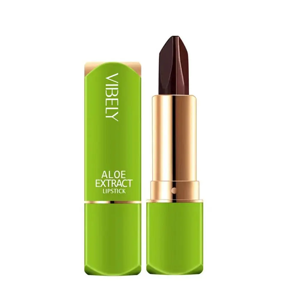 Aloë Vera Tricolor Lipstick 3-in-1 Langdurige Hydraterende Natuurlijke Lipstick Kleur Cosmetische Lip Non-stick Cup Veranderende Mak K3Y9