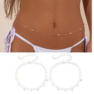 Women's Waist Chain Sexy Double Thin Chain Charming Butterfly Belly Chain Summer Beach Bikini Body Jewelry