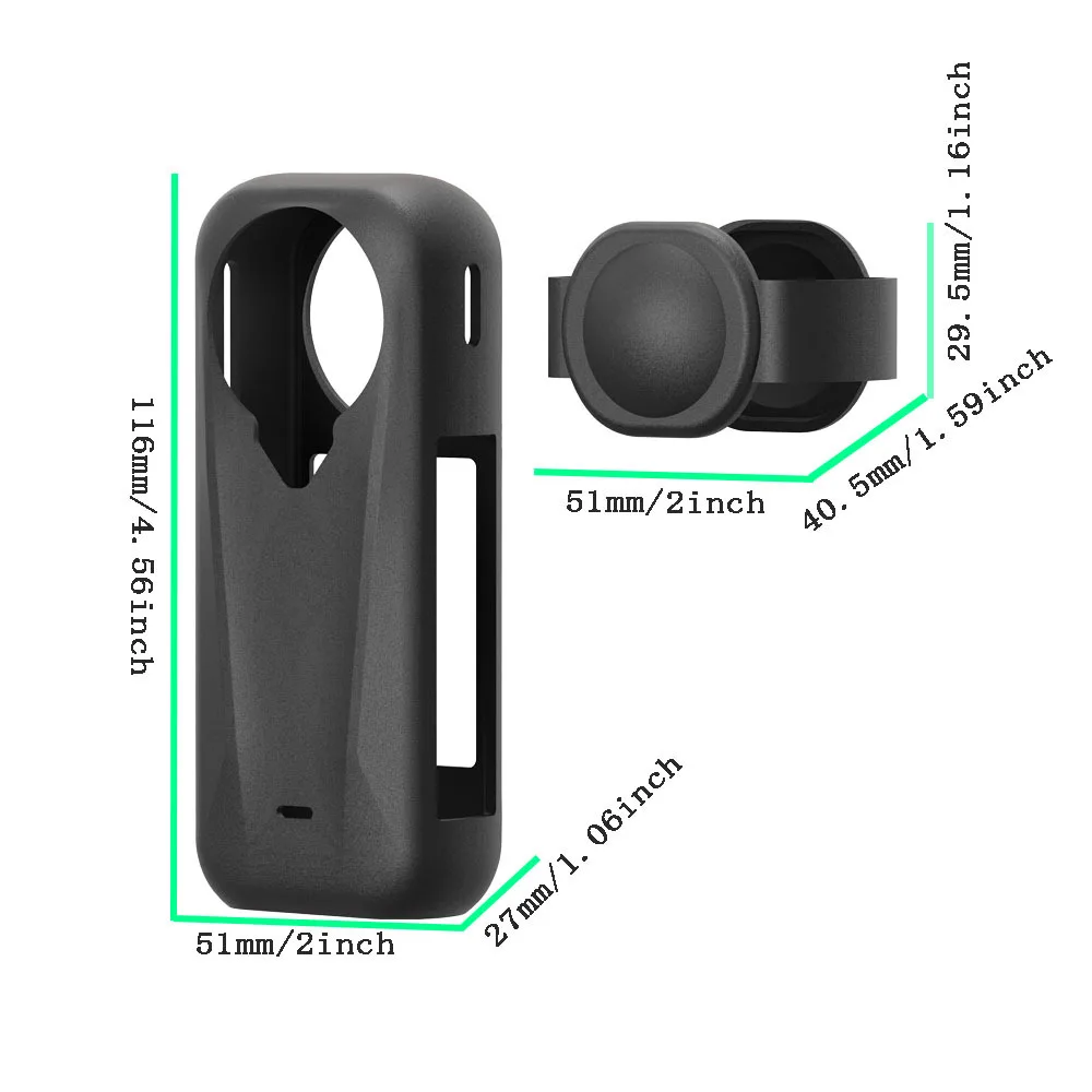 Siliconen beschermhoes met lensdop voor Insta360 X4 Air, huidhoes Zachte beschermhoes Anti-drop Volledige beschermer behuizing