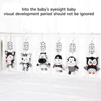 New Black And White High Contrast Hanging Baby Toy Newborn Bells Soft Plush Rattle Toy 0 12 Months Infant Rattle Educational Toy