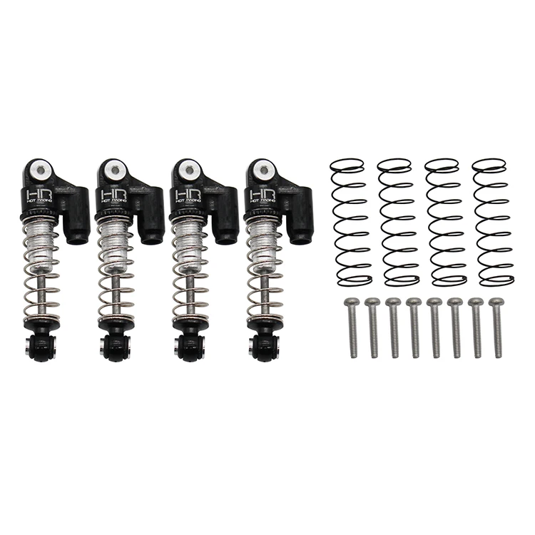 Hot Racing SXTF326R01 CNC Aluminum Steel Reservoir Friction Damper Scale-Look Shock Set 4pcs for Axial SCX24 90081