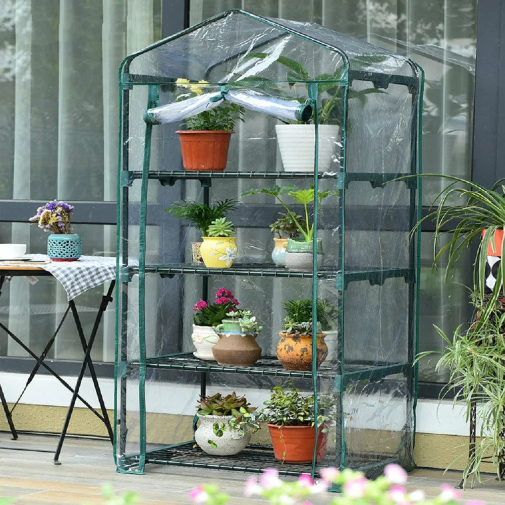 3 Tier PVC Waterproof anti-UV Plant Greenhouse Replacement Plants Flower House Grow Tent Cover for Garden Gardening Flowerpot