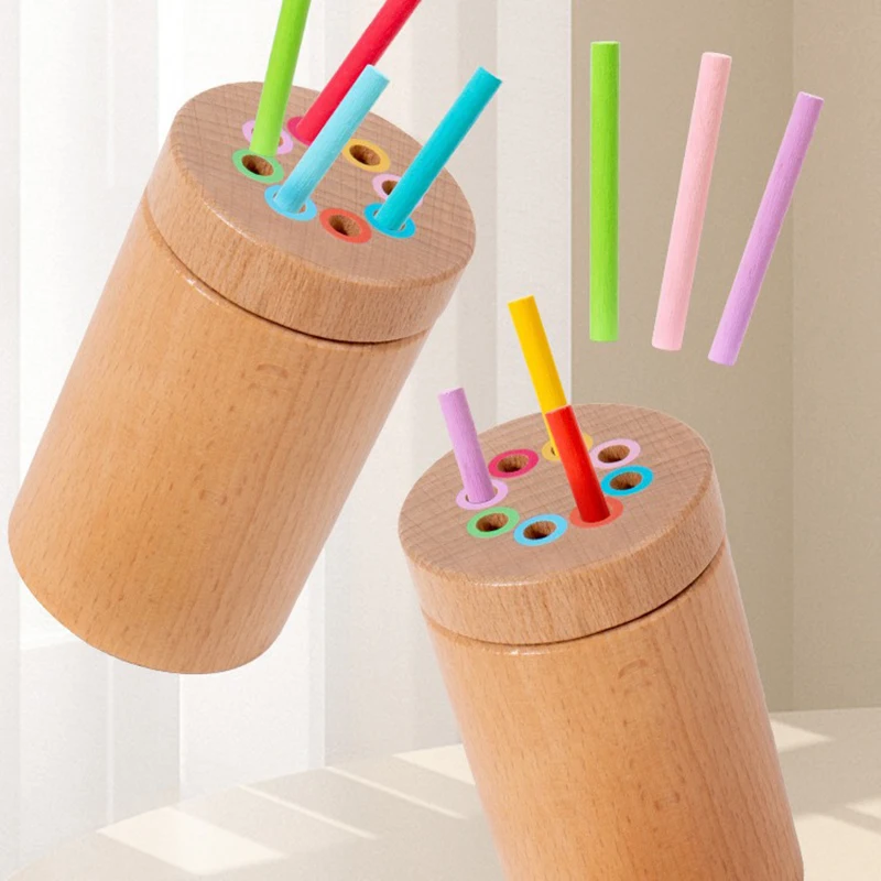 Wooden Color Sorting Toys Matching Fishing Gameplay Toddlers Montessori Early Educational Toys For Preschool Learning Activities