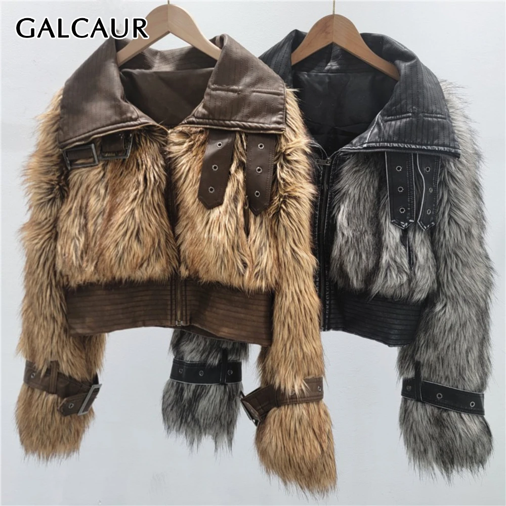 

GALCAUR однотонная дизайнерская куртка с поясом, женская свободная куртка с лацканами и длинными рукавами в американском стиле ретро, осенний стиль, мода