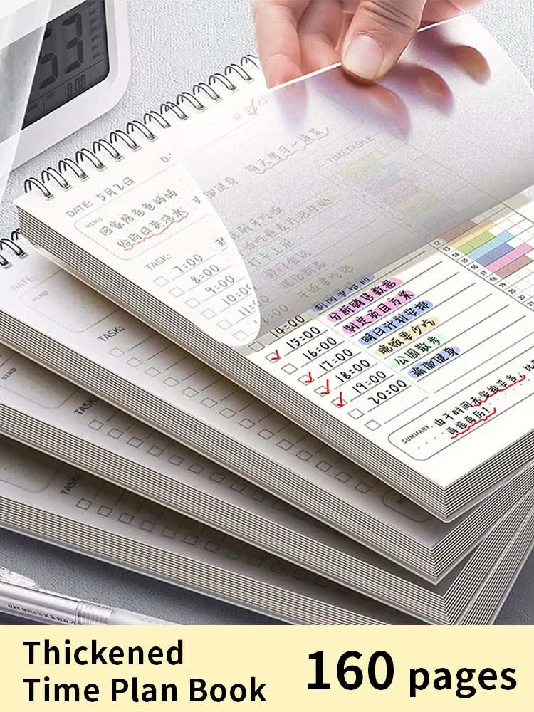 5 قطعة A5 مخطط جدول دوامة دفتر جداول الخطة اليومية للقيام قائمة المفكرة 160 صفحة سميكة مكتب اللوازم المدرسية القرطاسية
