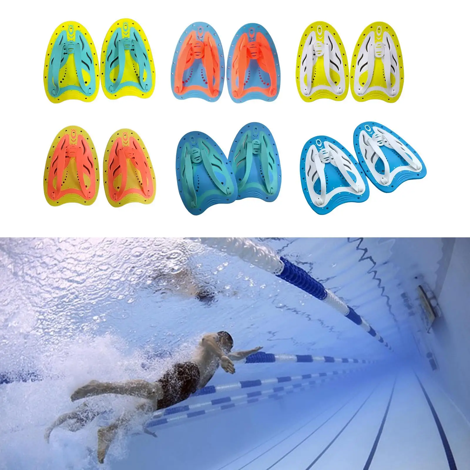 Swim Training Accessories Lightweight Hand Paddle PP TPR for Professional Swimming Pool Use