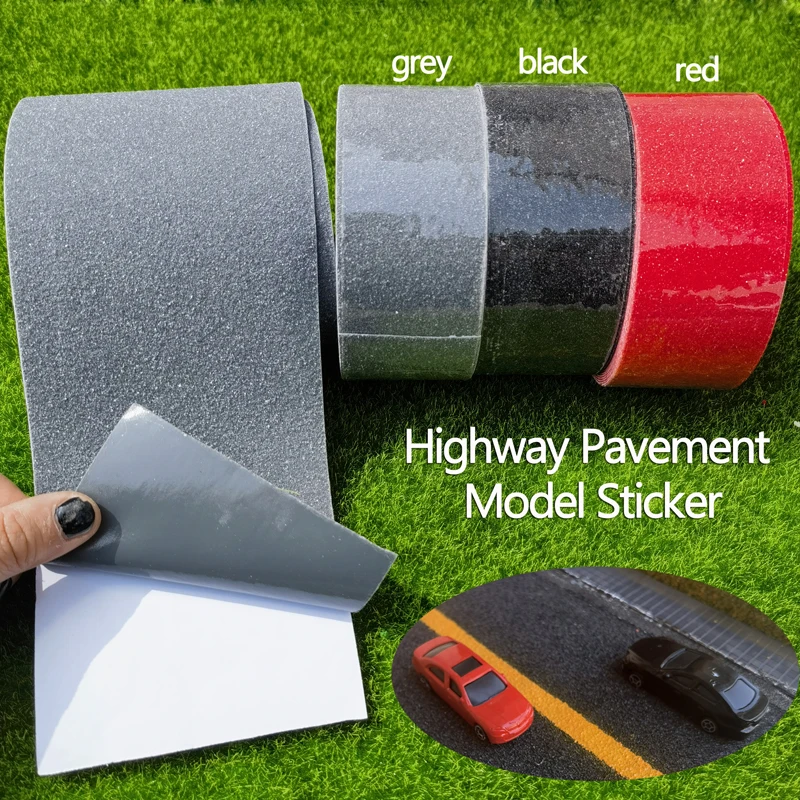 

Model highway Road Sticker Granular texture interstate Tar Road black Grey Railway Tape with adhesive Landscape Country Road