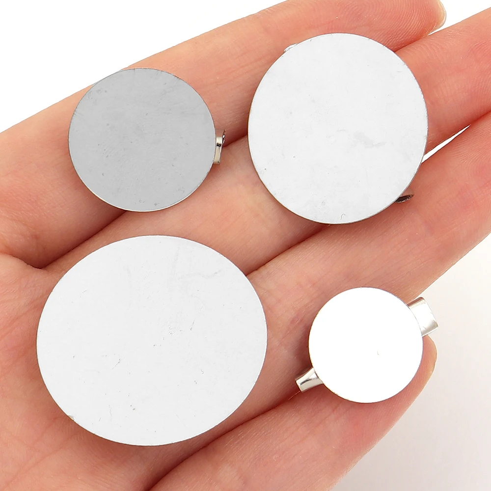 20 Stück/Set 15/20/25/30mm runde Metall-Broschenrohlinge aus Eisen mit Sicherheitsnadeln für die Schmuckherstellung, DIY Modeschmuckzubehör – Detail 5