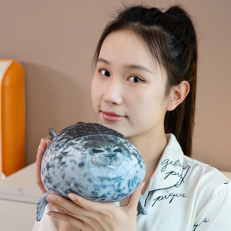 Almohada con sello de Angry Blob, novedad en 3d, muñeco de León marino, juguete de peluche, almohada para dormir, regalos de cumpleaños para niños y niñas