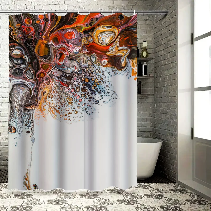 

Luxury Marble Shower Curtain Waterproof Fabric Print for Bathroom Decor in Various Colors Extra Long Size (180x240cm) by TaurusD